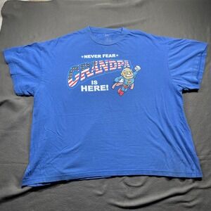 Funny Grandpa Superhero Shirt USA Flag Graphic Tee‎ Size 2XL GrandpaCore